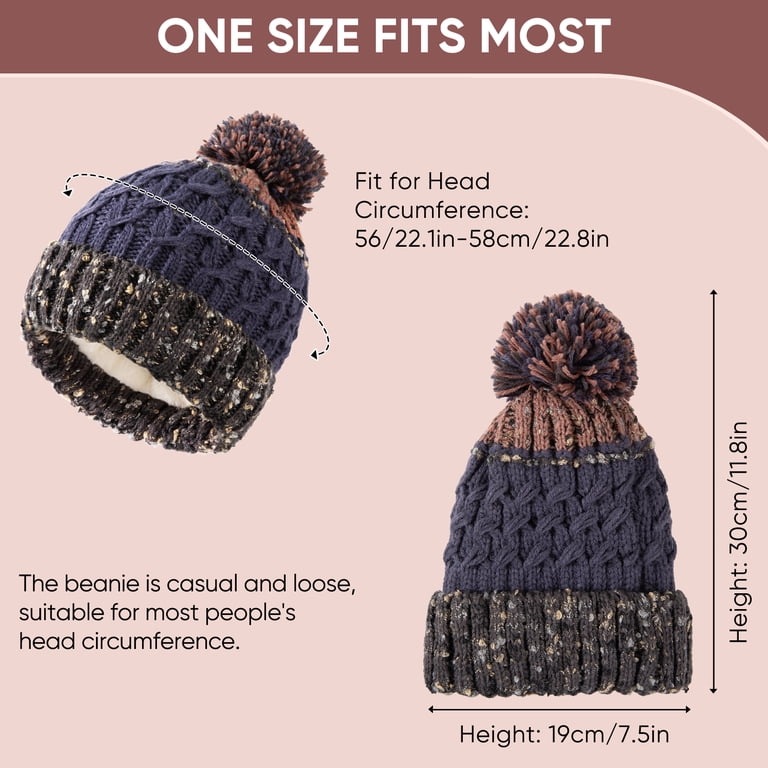 Women's Knit Beanie with Fleece Lining and Pom Pom photo 2