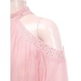 thumbnail image 7 of SiiRoh Elegant Girls Party Dress Off-shoulder Ruffled Chiffon Wedding Birthday Pageant Evening Prom Gown Pink 14, 7 of 7