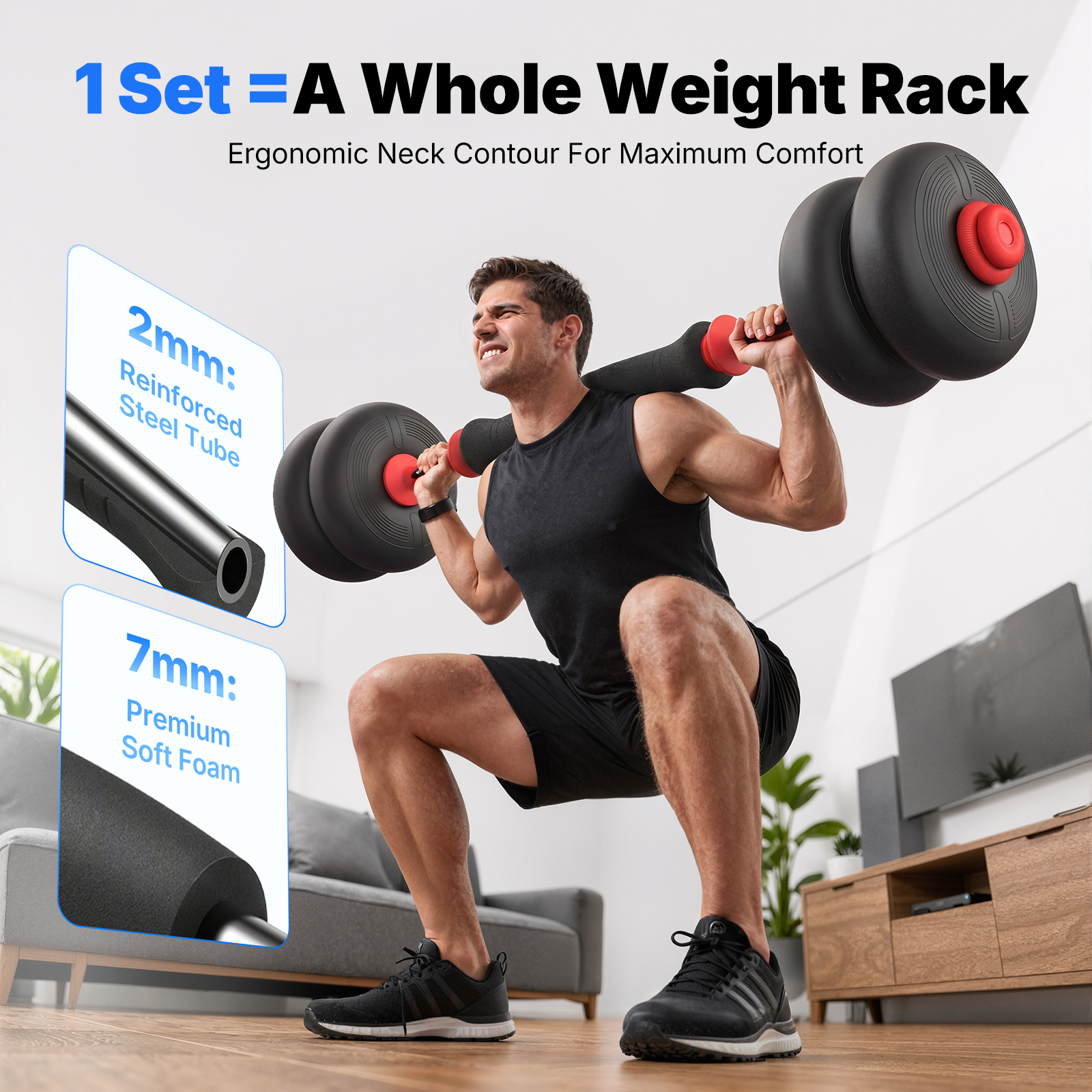 Merach 45 lb Adjustable Dumbbell and Kettlebell Set photo 4