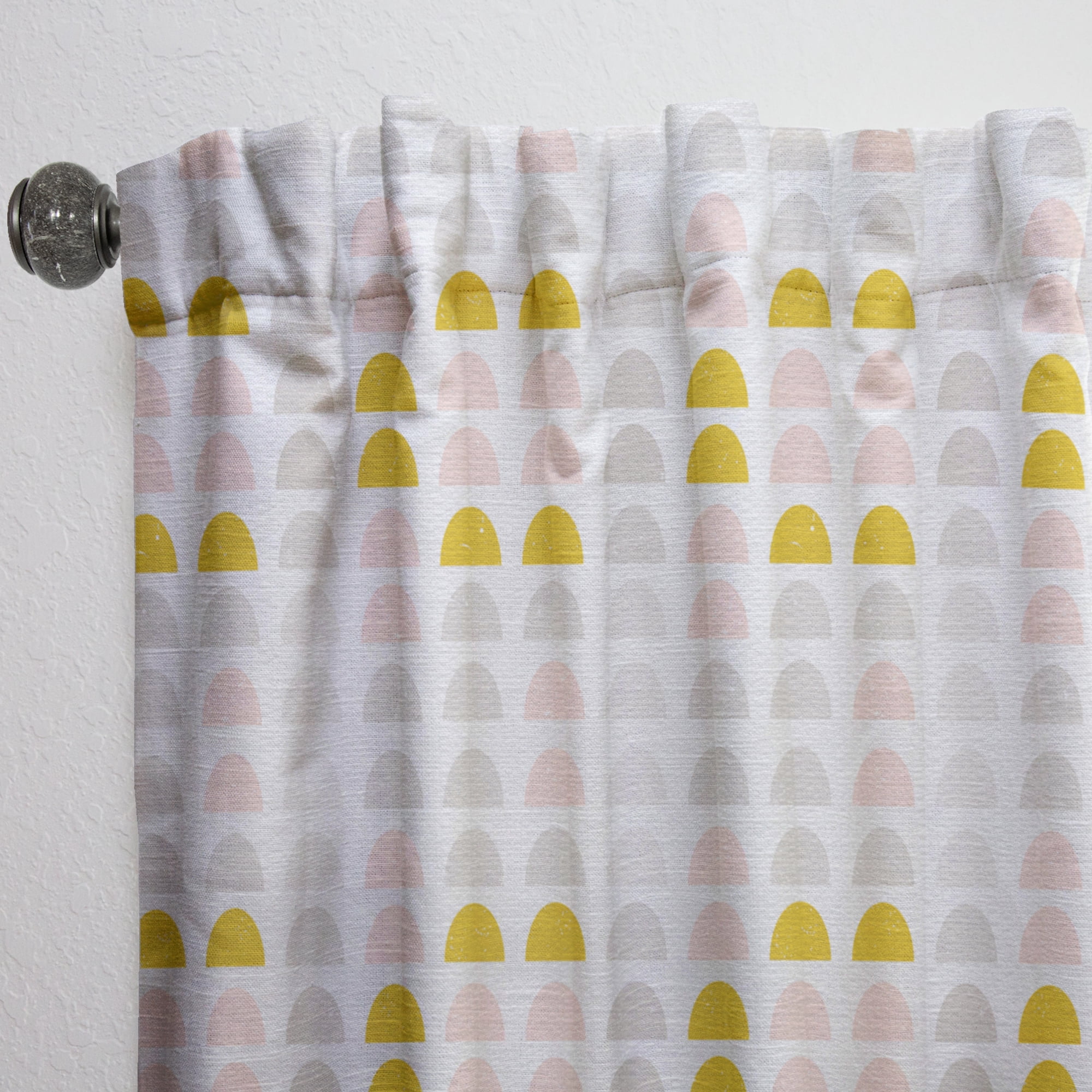 Designart 'Pastel Circular Retro Pattern III' Mid-Century Modern Curtain Panel