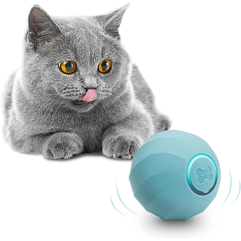 Cheerble Ice Cream Ball, Smart Interactive Cat Toy Ball, Blue