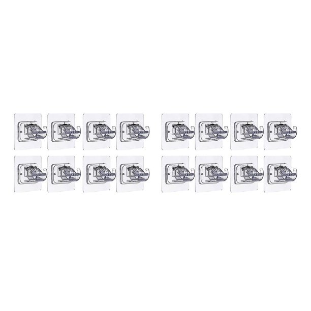 Soportes para barra de cortina Bearachild 8 piezas autoadhesivos de ABS para montaje en pared