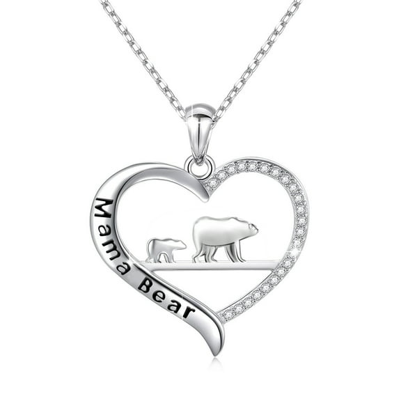 Myospark Mama Bear Necklace Perfect Gift for Wife and Mom Mother's Day gift