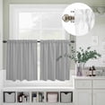 thumbnail image 5 of Kitchen Window Curtains Valance and Tier Set, Abstract Gray White Herringbone Texture Rod Pocket Tier Curtain Valance Set, Chevron Pattern Light Filtering Cafe Curtains for Bedroom Living Room, 5 of 9