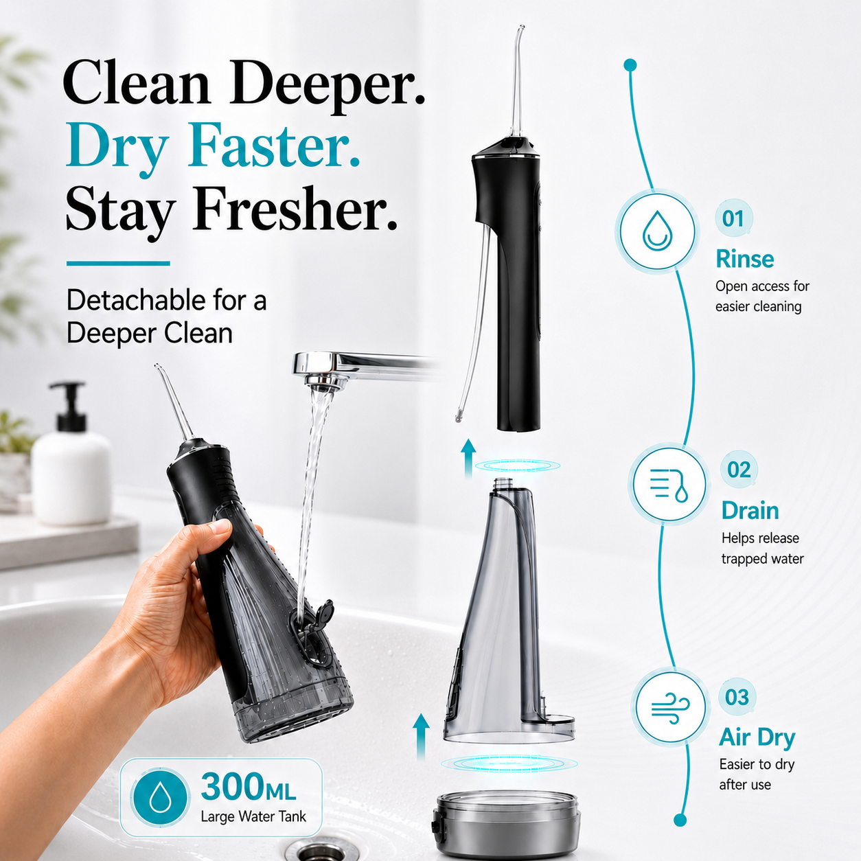 Geryst Cordless Water Flosser, 300ml Tank photo 4