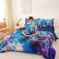 thumbnail image 3 of Feelyou Colorful Jellyfish Bedding Comforter Set for Kids, Ocean Coral Animal King Bedding Sets, Blue, Blue Reversible, 7 Pieces, 3 of 7