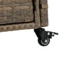 thumbnail image 6 of Aukfa Outdoor Wicker Island Rolling Bar Cart with Glass Top for Patio Backyard Garden, Brown, 6 of 10