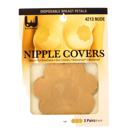 QFitt 4213 Nude Disposable Breast Petals Nipple Covers - 3 Pairs (6 Pcs.)