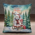 thumbnail image 2 of Merry Christmas Santa Reindeer Antlers Havanese Sleigh Xmas Winter Holiday Pillowcase Double Sided Havanese Dog Lover Gifts Idea Pillow Case Covers - 00023, 2 of 3