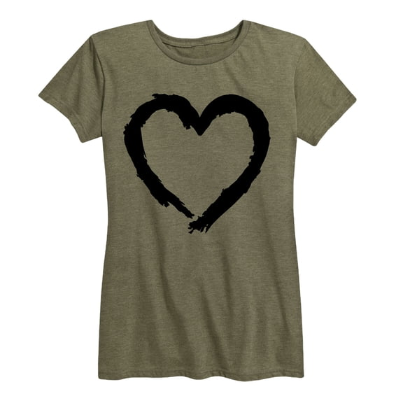Instant Message - Paintbrush Stroke Heart - Women's Short Sleeve Graphic T-Shirt