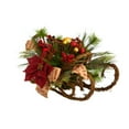 thumbnail image 3 of Nearly Natural 18" Poinsettia, Berries and Pinecone Artificial Arrangement with Ornaments, 3 of 6