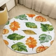 thumbnail image 4 of Autumn Harvest Maple Leaves Thanksgiving Round Rugs -Washable Non-Slip Small Round Area Rug Throw Soft Circle Rugs for Bedroom, Modern Print Indoor Carpet for Entryway Sofa Living Room, 4 of 6