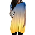 thumbnail image 2 of WEIYLL T-Shirts Women Summer Loose Pullover Gradient Short Sleeve Tunic With Pockets Yellow Tops Sizes S, 2 of 5