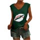thumbnail image 1 of Camisetas sin mangas con cuello en V de verano para mujer Camisetas de manga corta con estampado retro OAVQHLG3B Store  lin121212, 1 of 5