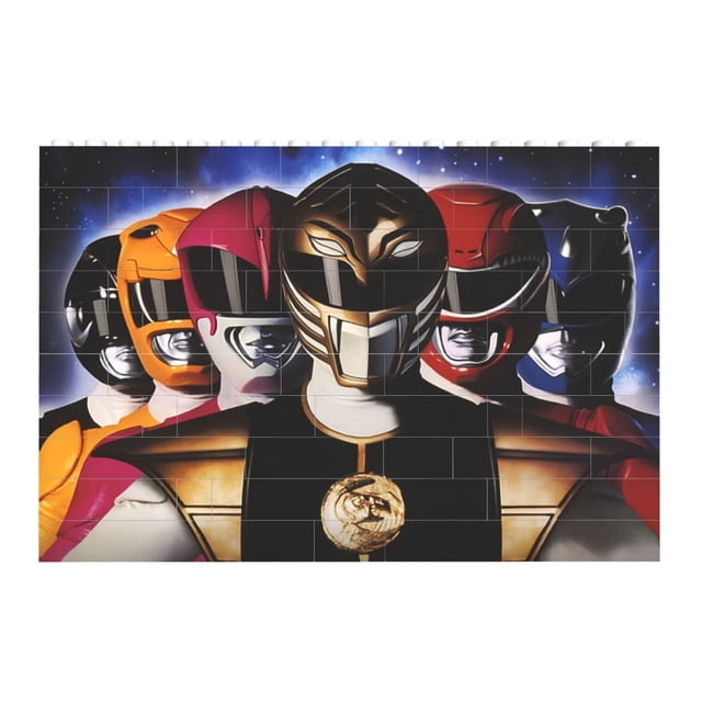 Bloques de construcción de ladrillos Power Rangers, rompecabezas con forma rectangular, rompecabezas para adultos, niños, niñas y niños
