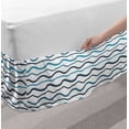 thumbnail image 2 of Blue Nautical Bed Skirt, Pattern of Horizontally Arranged Navy Ropes Ornaments on a Plain Background, Elastic Bedskirt Dust Ruffle Wrap Around for Bedding Decor, 4 Sizes, White Blue, by Ambesonne, 2 of 2