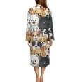 thumbnail image 2 of Xoenoiee Funny Dogs Print Zip Up Robes for Women Long Bathrobe Lightweight Full Length Housecoat with Pockets Stretchy Nightgown Nightdress, Size 4XL, 2 of 7