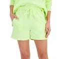thumbnail image 2 of ID Ideology Women's Drawstring Fleece Shorts Green Size Medium, 2 of 3
