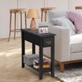 thumbnail image 2 of Giantex Narrow End Table, Slim Side Table w/Drawer, ightstand Bedside Table for Small Spaces, (2, Black), 2 of 8