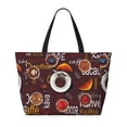 thumbnail image 2 of Gaeub A Cup Of Black Coffee On A Saucer Beach Travel Bag, Multi-Pocket Beach Bag, Summer Vacation Bag, Beach Essentials Tote, 2 of 7