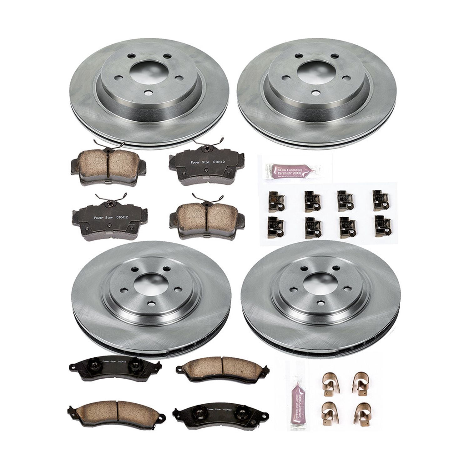 Power Stop Front and Rear Stock Replacement Brake Pad and Rotor Kit KOE1305