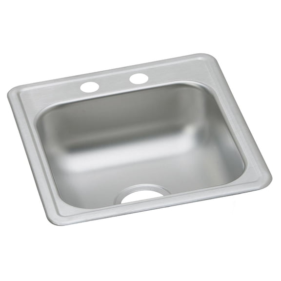 Dayton Stainless Steel D117212 17" x 21-1/4" x 6-1/2", Single Bowl Top Mount Bar Sink