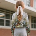 thumbnail image 4 of Xixirimido Cat Butterfly Daisy Floral Girls Crop Tops Kids Long Sleeve Pullover Sweatshirts Girls Cropped Crewneck Sweatshirt Teen Spring Fall Outfits for 11-12 Years, 4 of 7