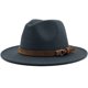thumbnail image 1 of Sombrero sencillo con cinturón de gamuza y lana, estilo jazz, para otoño e invierno, para mujer, 1 of 6