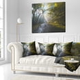 thumbnail image 2 of Designart Road in Autumn Forest at Sunset - Landscape Printed Throw Pillow - 16x16, 2 of 4