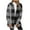 Dark Gray, variant on Womens Plaid Jacket Dark Gray Winter Double-sided Fleece Long Sleeved Long Cardigan Over Top Coat XL