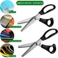 thumbnail image 6 of 2 pcs Pinking Shears Scissors for Fabric, DaKuan 2 Models Fabric Scissors, Zig Zag Scissors, for Crafting, Paper Cutting, Fabric, Leather Materials (5 mm Triangular And Rounded Teeth), 6 of 9