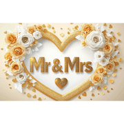 Mr. & Mrs. Romantic Wedding Banner Waterproof Polyester 70.84x43.31" Perfect for Receptions Garden Parties Home Decor