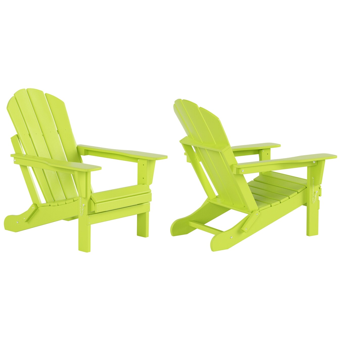 3-Piece Bistro Set Outdoor Patio Adirondack Chair with Coffee Table, Lime