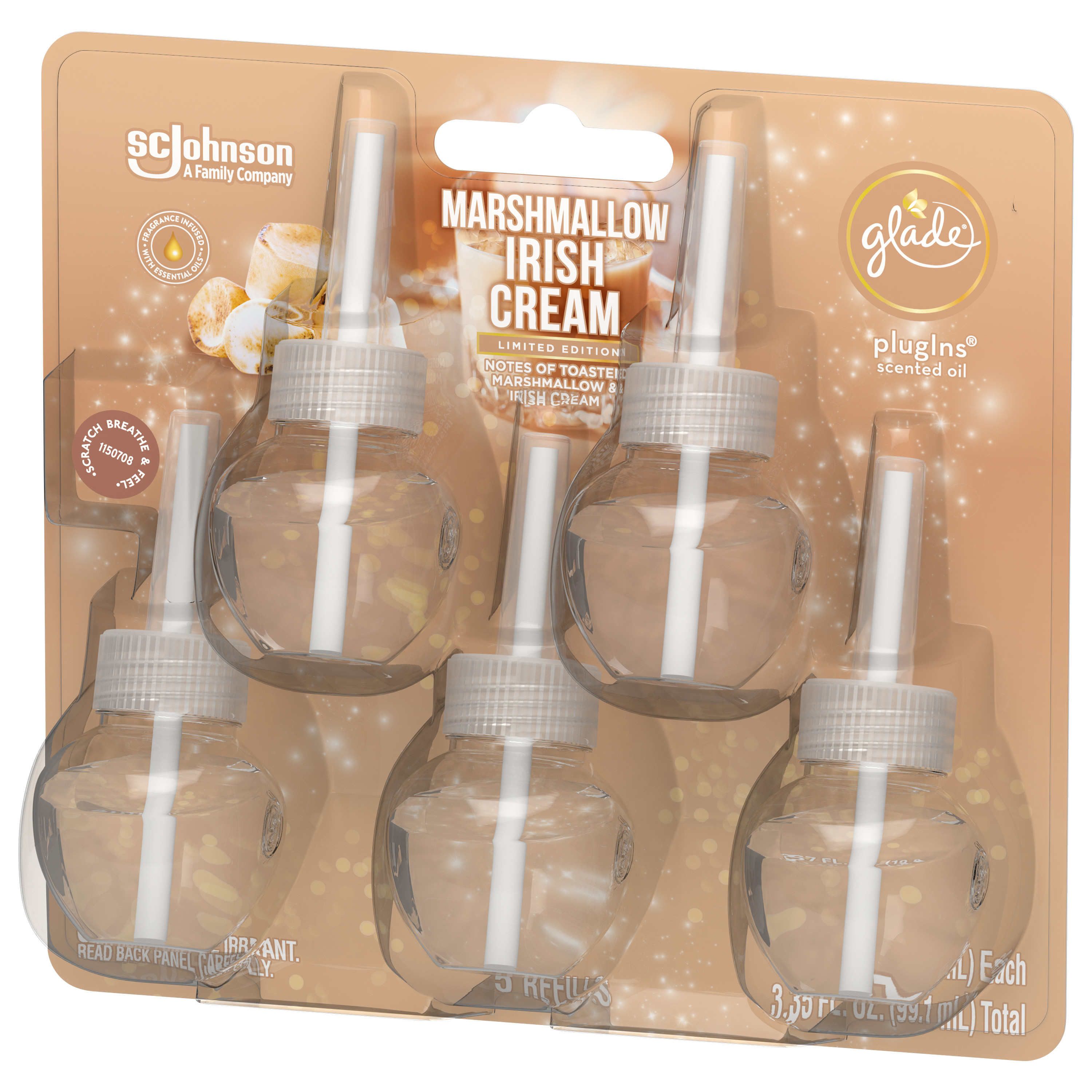 Glade Plug In Refills, 5 Refills, Electric Scented Oil, Marshmallow Irish Cream