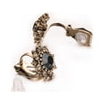 thumbnail image 2 of Yoursfs Vintage Earrings for Women Blue Zircon Clip on Earring Floral Round Halo Gold Plated Non Piercing Earrings  Prom Jewelry, 2 of 4