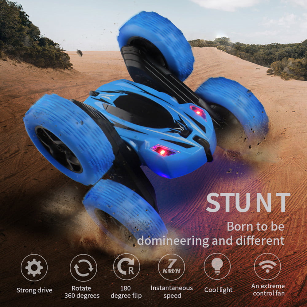 Kids 360° Rotate Stunt Car Model RC 4WD High Speed Remote Control Off-road Toy U