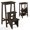 Brown, variant on Costway 3 Tier Folding Step Stool 3-in-1 Rubber Wood Ladder Storage Shelf Coffee