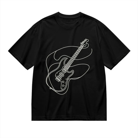 Black T Shirts for Men, Electric Guitar Graphic 1 Mens Graphic Tees, 24846429,S
