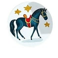 thumbnail image 1 of Horse Theme Coaster Set 3.54 in Diameter Non-slip Absorbent Heat Insulating Polyester Coaster, 1 of 6