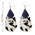 thumbnail image 3 of SUSHANG Cow Earrings New Cow Pattern Animal Leather Earrings Women Round Water Drop Leather Earrings Elegant Leather Pendant Earrings Women Jewelry, 3 of 4
