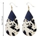 thumbnail image 3 of Nueva Vaca Patrón Animal Pendientes de cuero de las mujeres Ronda de la gota de agua Pendientes de cuero elegante colgante de la joyería de las mujeres, 3 of 4