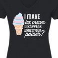 thumbnail image 4 of Inktastic I Make Ice Cream Disappear What's Your Power Women's V-Neck T-Shirt, 4 of 5