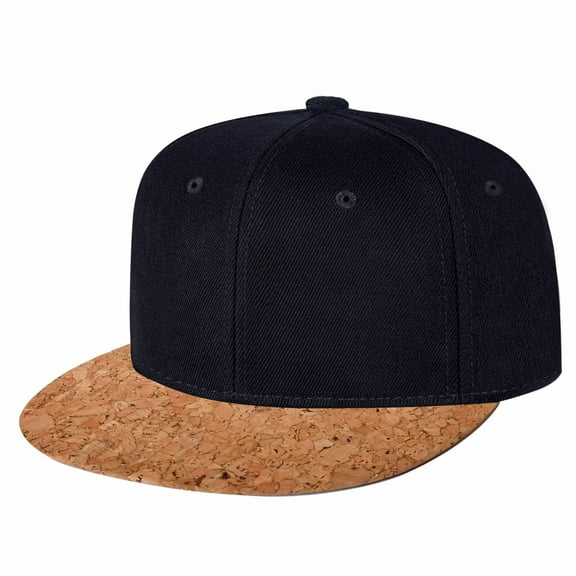 Tilgomedal Snapback Hats for Men Wood Leather Adjustable Flat Bill Hat Unisex Baseball Caps