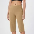 thumbnail image 2 of Aboser Athletic Capri Yoga Pants for Women High Waist Workout Capris Stretchy Straight Leg Gym Pants Casual Knee Length Cropped Trousers Solid Color Open Buttom Sweatpants with Pockets, 2 of 9