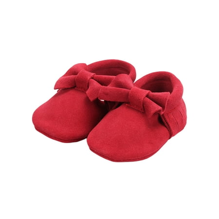 

Lacyhop Little Kids Flats First Walker Crib Shoes Comfort Loafers Outdoor Cute Moccasin Non-slip Slip On Walking Shoe Wine Red 6C