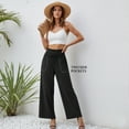 thumbnail image 6 of MLDRA Women Wide Leg Pants with Pockets Casual Loose Sweatpants Yoga Trouser High Waisted sweat Palazzo Lounge Pants Black, 6 of 9