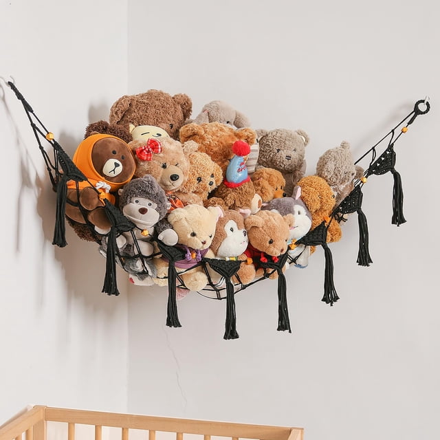 Organizador colgante de red para almacenamiento de peluches Amdermi
