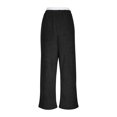 thumbnail image 4 of Trousers for Women Solid Color Drawstring Wide-Leg Trousers for Women for Daily Work Wear, 4 of 7