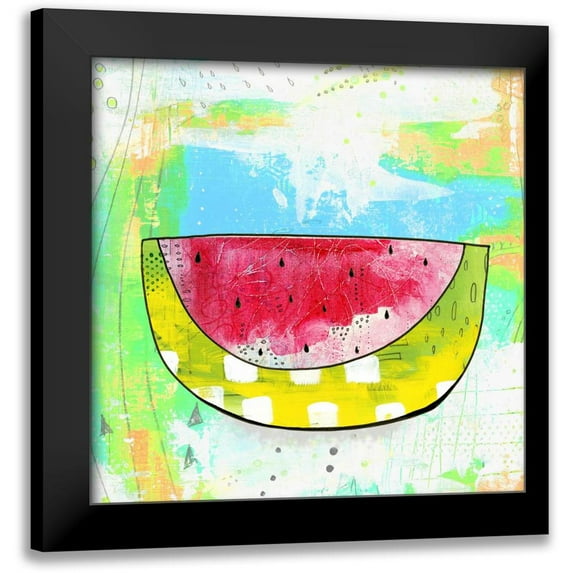 Ogren, Sarah 15x15 Black Modern Framed Museum Art Print Titled - Hot Watermelon
