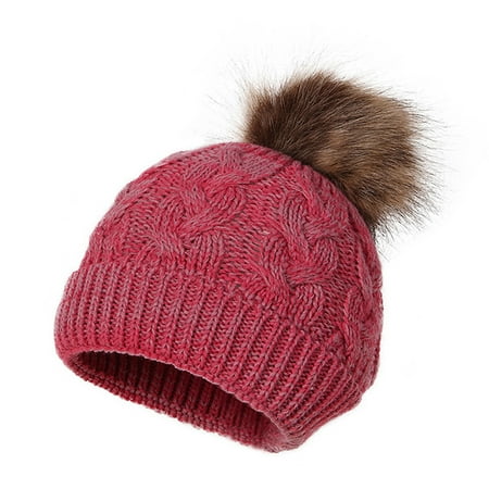 

Relanfenk Baby Hats Toddler Winter For Girl Boy Knitted Warm Skiing Cap Lovely Pompom Kids Beanie 0-24 Months Hat